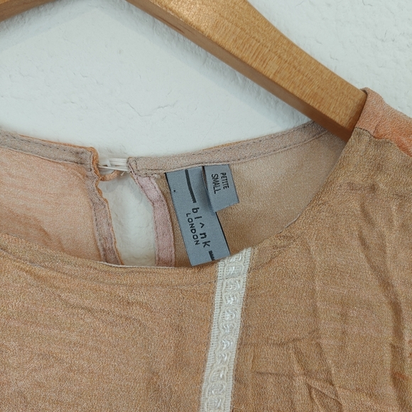 Bl^nk London x Anthropologie MIRANDA Brush Strokes Eclectic Red Sheer Top PS - Picture 9 of 15